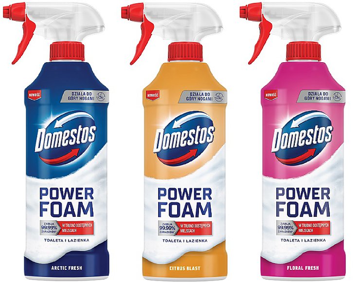 Nowe opakowanie domestos dziajace do góry nogami