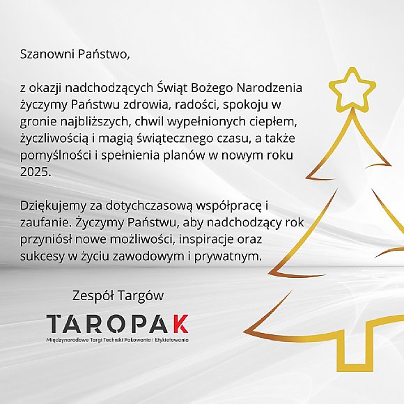 Świąteczne życzenia od Targów Taropak