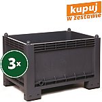 3 Skrzyniopalety plastikowe 1000x700mm - pojemność 300 litrów każda (09-081.Z.3)