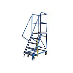 Drabina magazynowa czterokołowa DP z dźwignią – wysokość do podestu 1250 mm (08-004-G2)