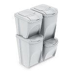 Komplet białych pojemników do segregacji odpadów 2x35+2x25l (09-BMS4B)