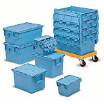 Plastikowe skrzynki transportowe - sztaplowalno gniazdowe.