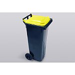 Pojemnik plastikowy na odpady, 140 L żółta pokrywa (61762)