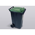 Pojemnik plastikowy na odpady, 240 L zielona pokrywa (61771)