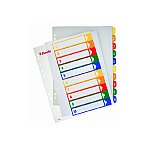 Przekładki plastikowe ESSELTE A4 PP Maxi do nadruku 1-10 (100213)
