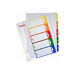 Przekładki plastikowe ESSELTE A4 PP Maxi do nadruku 1-6 (100212)