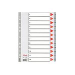 Przekładki plastikowe numeryczne ESSELTE PP A4 1-12 szare (100106)