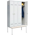 Szafa bhp SUP E300-04 w zestawie z ławką jednostronną (06-5726.Z.LAWKAJ)