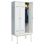 Szafka ubraniowa bhp SUP E300-03 w zestawie z ławką jednostronną (06-5725.Z.LAWKAJ)