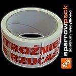 Taśma pakowa z nadrukiem OSTROŻNIE NIE RZUCAĆ!!
