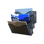 Zestaw 3 półek na ścianę Q-CONNECT metalowy z siatki czarny (KF16574)