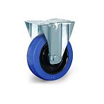 Zestaw kołowy stały, Ø 100 mm, środek: PA czarny, powłoka: elastic niebieska, łożysko kulkowe (48154)