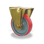 Zestaw kołowy stały, Ø 125 mm, środek: PA szary, powłoka: PU czerwona, łożysko wałeczkowe (48160)