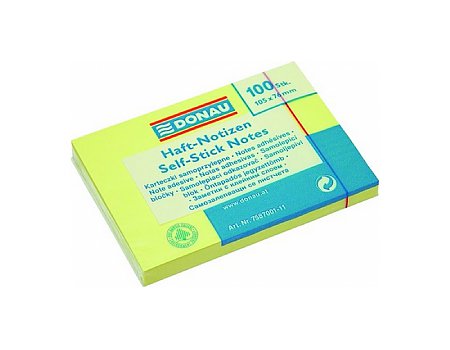 Bloczek samoprzylepny DONAU 105x76mm żółty (9003106061365)