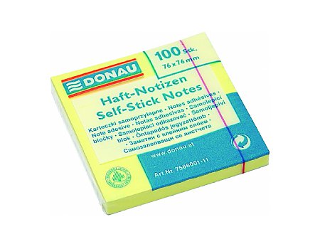 Bloczek samoprzylepny DONAU 76x76mm żółty (9003106061358)