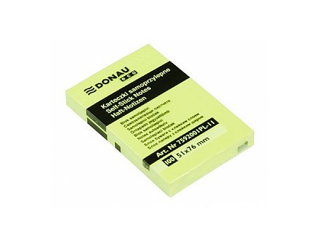 Bloczek samoprzylepny DONAU Eco 51x76mm żółty (5901498053613)
