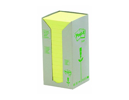 Bloczek samoprzylepny ekologiczny Post-it 76x76mm żółty 16szt. (4046719100651)