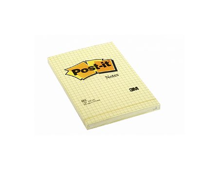 Bloczek samoprzylepny Post-it 102x152mm w kratke żółty (3134375014267)