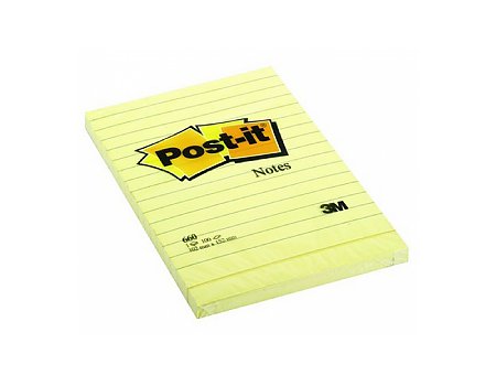 Bloczek samoprzylepny Post-it 102x152mm w linie żółty (3134375014243)
