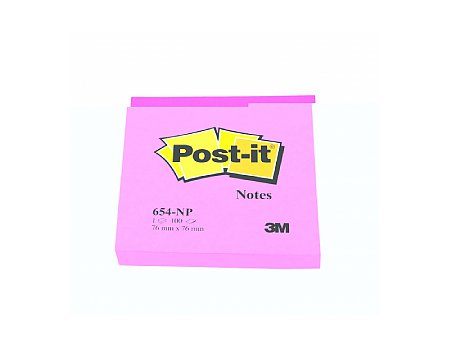 Bloczek samoprzylepny Post-it 76x76mm jaskrawo-różowy (3134375221405)