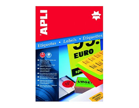 Etykiety kolorowe APLI AP1601 210x297mm czerwone 20ark. (8410782016014)