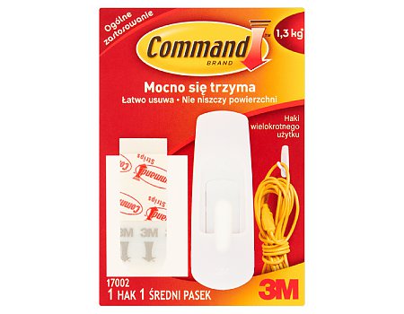 Haczyk wielokrotnego użytku COMMAND średni,biały (5900323008620)