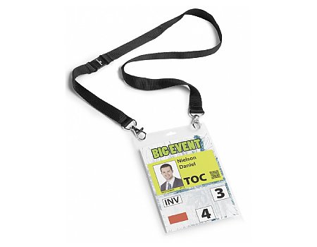 Identyfikator DURABLE A6 z taśmą 10szt. czarny (4005546808123)