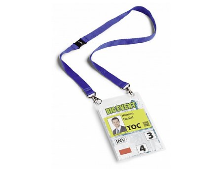 Identyfikator DURABLE A6 z taśmą 10szt. granatowy (4005546808185)