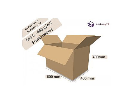 karton 600x400x400 - 10szt. fala C wymiary zewn. _ pudełko (600400400)