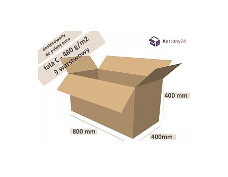 karton 800x400x400 - 10szt. fala C wymiar zewn. _ pudełko (800400400)