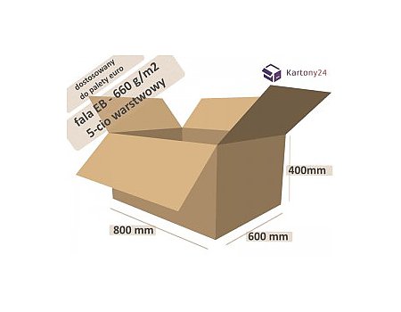 karton 800x600x400 - 10szt. 5-cio warstwowy wymiar zewn. _ pudełko (800600400EB)