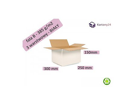 karton biały 300x250x150 - 20szt. wymiary zewn. _ pudełko (B300250150B)