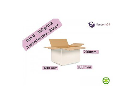karton biały 400x300x200 - 20szt. _ pudełko (B400300200B)