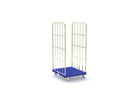 Kontener rolkowy z 2 zatrzaskowymi ścianami, koła 125 mm PU (48268B)
