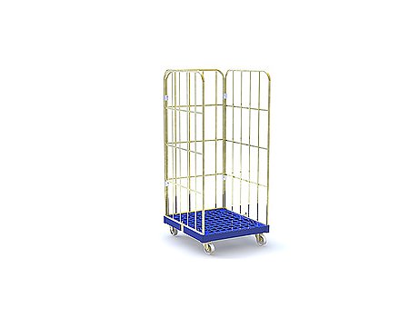 Kontener rolkowy z 3 zatrzaskowymi ścianami, koła 125 mm PU (48278B)