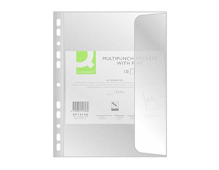 Koszulka na dokumenty Q-CONNECT z klapką A4/100mic 10szt. (5705831156364)