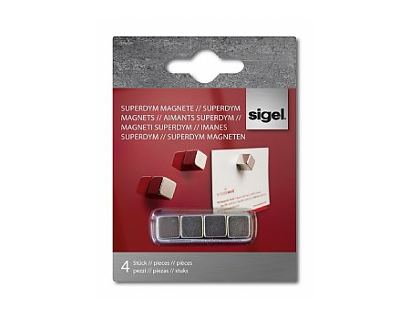 Magnesy do tablic SIGEL Superdym C5 srebrne 4szt. (4004360887550)
