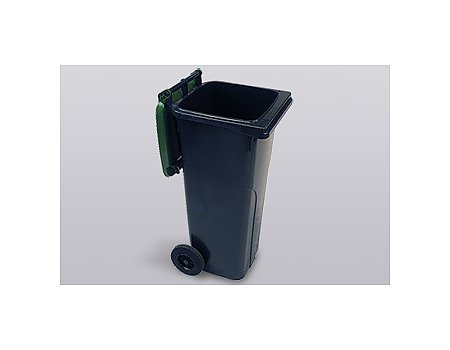 Pojemnik plastikowy na odpady, 140 L zielona pokrywa (61761)