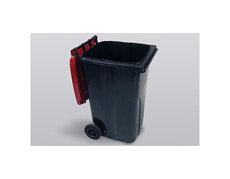 Pojemnik plastikowy na odpady, 240 L czerwona pokrywa (61774)