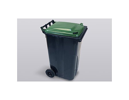 Pojemnik plastikowy na odpady, 240 L zielona pokrywa (61771)