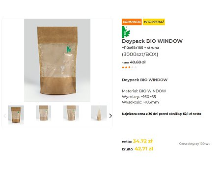 🌿Promocja!-30%🌿 Doypack BIO WINDOW ~110x65x185