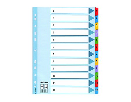 Przekładki kartonowe numeryczne ESSELTE A4 Mylar 1-20 (5902812221343)