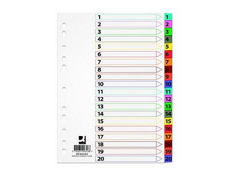 Przekładki kartonowe Q-CONNECT Mylar 1-20kart (5705831001657)