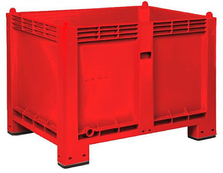 Skrzyniopaleta plastikowa 1200x800 czerwona z atestem (09-087CZ)