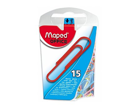Spinacze metalowe MAPED pokryte plastikiem 50mm 15szt. (3154143420113)