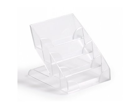 Stojak na wizytówki DURABLE 4 przegródki przeźroczysty (4005546213668)