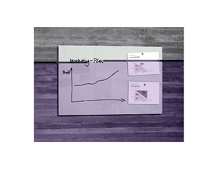 Tablica suchościeralno-magnetyczna SIGEL 100x65cm szklana biała (4004360887635)