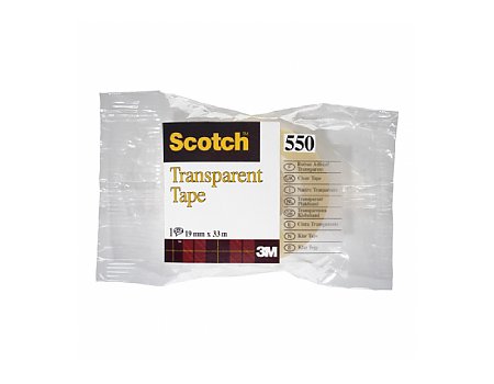Taśma biurowa Scotch 550 19mmx33m transparentna w folii (4046719314409)