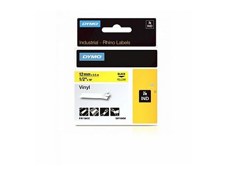 Taśma przemysłowa DYMO winylowa żółta 12mm (0071701184320)