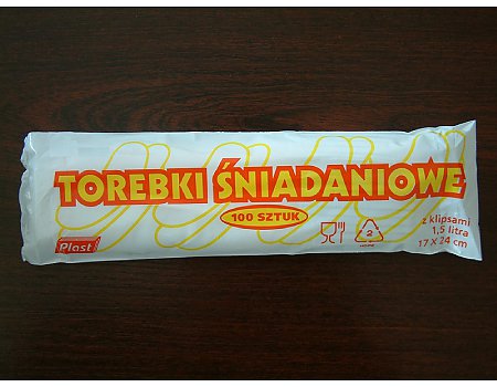 Torebki foliowe śniadaniowe z klipsami
